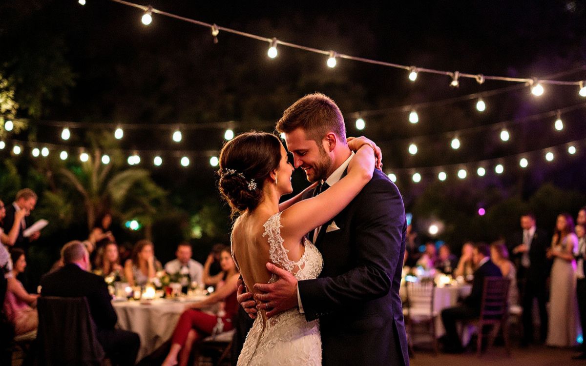 pareja de novios bailando